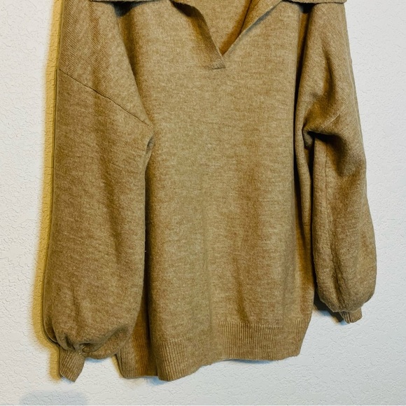 Asos Design Maternity Collar V-Neck Puff Sleeves Sweater - Picture 5 of 12